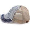 imageCC Exclusives Washed Distressed Cotton Denim CrissCross Ponytail Hat Baseball Cap BT1009Denim