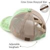 imageCC Exclusives Washed Distressed Cotton Denim CrissCross Ponytail Hat Baseball Cap BT1009Lime