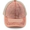 imageCC Exclusives Washed Distressed Cotton Denim CrissCross Ponytail Hat Baseball Cap BT1009Orange