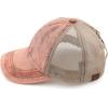 imageCC Exclusives Washed Distressed Cotton Denim CrissCross Ponytail Hat Baseball Cap BT1009Orange