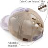 imageCC Exclusives Washed Distressed Cotton Denim CrissCross Ponytail Hat Baseball Cap BT1009Purple
