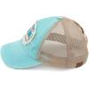 imageCC Exclusives Washed Distressed Embroidered Patch Cotton Denim CrissCross Ponytail Hat Adjustable Baseball CapHappy Camper  Mint
