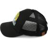 imageCC Exclusives Washed Distressed Embroidered Patch Cotton Denim CrissCross Ponytail Hat Adjustable Baseball CapMountains  Black
