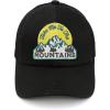 imageCC Exclusives Washed Distressed Embroidered Patch Cotton Denim CrissCross Ponytail Hat Adjustable Baseball CapMountains  Black