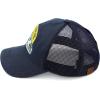 imageCC Exclusives Washed Distressed Embroidered Patch Cotton Denim CrissCross Ponytail Hat Adjustable Baseball CapMountains  Navy