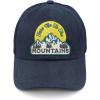 imageCC Exclusives Washed Distressed Embroidered Patch Cotton Denim CrissCross Ponytail Hat Adjustable Baseball CapMountains  Navy