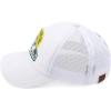 imageCC Exclusives Washed Distressed Embroidered Patch Cotton Denim CrissCross Ponytail Hat Adjustable Baseball CapMountains  White