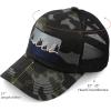 imageCC Exclusives Washed Distressed Embroidered Patch Cotton Denim CrissCross Ponytail Hat Adjustable Baseball CapWild  Black Camo