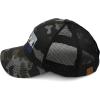 imageCC Exclusives Washed Distressed Embroidered Patch Cotton Denim CrissCross Ponytail Hat Adjustable Baseball CapWild  Black Camo