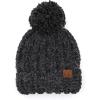 imageCC Exclusives Womens Winter Seed Stitched Confetti Pom Beanie Hat HAT1816HAT2214HAT2085HAT3841Black1