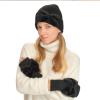 imageCC Faux Fur Bow Winter Beanie for WomenBlack