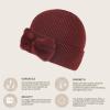 imageCC Faux Fur Bow Winter Beanie for WomenBurgundy
