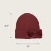 imageCC Faux Fur Bow Winter Beanie for WomenBurgundy