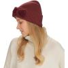 imageCC Faux Fur Bow Winter Beanie for WomenBurgundy