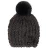imageCC Faux Fur Pom Beanie for Women  Stretchable Soft Warm Knit Winter Skully Hat with Faux Fur PomBlack