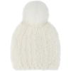 imageCC Faux Fur Pom Beanie for Women  Stretchable Soft Warm Knit Winter Skully Hat with Faux Fur PomIvory