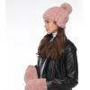 imageCC Faux Fur Pom Beanie for Women  Stretchable Soft Warm Knit Winter Skully Hat with Faux Fur PomRose