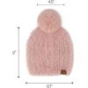 imageCC Faux Fur Pom Beanie for Women  Stretchable Soft Warm Knit Winter Skully Hat with Faux Fur PomRose