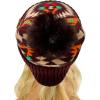 imageCC Fur Pom Winter Fall Trendy Chunky Stretchy Cable Knit Beanie HatAztec Dk Berry