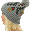 imageCC Fur Pom Winter Fall Trendy Chunky Stretchy Cable Knit Beanie HatAztec Lt Gray