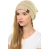 imageCC Hat43 Thick Warm Cap Hat Skully Faux Fur Pom Pom Cable Knit Beanie 2 PackBeige