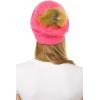 imageCC Hat43 Thick Warm Cap Hat Skully Faux Fur Pom Pom Cable Knit Beanie 2 PackCandy Pink