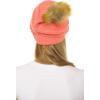 imageCC Hat43 Thick Warm Cap Hat Skully Faux Fur Pom Pom Cable Knit Beanie 2 PackCoral