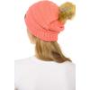 imageCC Hat43 Thick Warm Cap Hat Skully Faux Fur Pom Pom Cable Knit Beanie 2 PackCoral