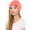 imageCC Hat43 Thick Warm Cap Hat Skully Faux Fur Pom Pom Cable Knit Beanie 2 PackCoral