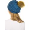 imageCC Hat43 Thick Warm Cap Hat Skully Faux Fur Pom Pom Cable Knit Beanie 2 PackDark Denim