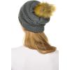 imageCC Hat43 Thick Warm Cap Hat Skully Faux Fur Pom Pom Cable Knit Beanie 2 PackDark Melange