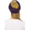 imageCC Hat43 Thick Warm Cap Hat Skully Faux Fur Pom Pom Cable Knit Beanie 2 PackDark Purple