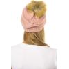 imageCC Hat43 Thick Warm Cap Hat Skully Faux Fur Pom Pom Cable Knit Beanie 2 PackIndi Pink