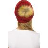 imageCC Hat43 Thick Warm Cap Hat Skully Faux Fur Pom Pom Cable Knit Beanie 2 PackMetallic Red