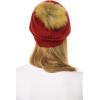 imageCC Hat43 Thick Warm Cap Hat Skully Faux Fur Pom Pom Cable Knit Beanie 2 PackRed