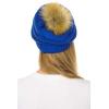 imageCC Hat43 Thick Warm Cap Hat Skully Faux Fur Pom Pom Cable Knit Beanie 2 PackRoyal