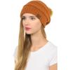 imageCC Hat43 Thick Warm Cap Hat Skully Faux Fur Pom Pom Cable Knit Beanie 2 PackRust