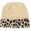imageCC Hatsandscarf CC Exclusives Solid Color Beanie Tail Hat0 Leopard Beige