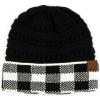 imageCC Hatsandscarf CC Exclusives Solid Color Beanie Tail Hat1 Buffalo CheckBlack
