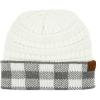 imageCC Hatsandscarf CC Exclusives Solid Color Beanie Tail Hat1 Buffalo CheckWhite