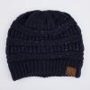 imageCC Hatsandscarf CC Exclusives Solid Color Beanie Tail HatSequin Navy
