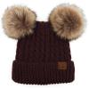 imageCC Hatsandscarf Exclusives Cable Knit Double Pom Winter Beanie HAT2055HAT23Berrynatural Pom