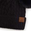 imageCC Hatsandscarf Exclusives Cable Knit Double Pom Winter Beanie HAT2055HAT23Blackcolor Natural Pom