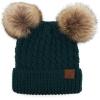 imageCC Hatsandscarf Exclusives Cable Knit Double Pom Winter Beanie HAT2055HAT23Deep Pinenatural Pom