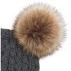 imageCC Hatsandscarf Exclusives Cable Knit Double Pom Winter Beanie HAT2055HAT23Dk Mel Greynatural Pom