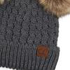 imageCC Hatsandscarf Exclusives Cable Knit Double Pom Winter Beanie HAT2055HAT23Dk Mel Greynatural Pom