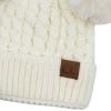 imageCC Hatsandscarf Exclusives Cable Knit Double Pom Winter Beanie HAT2055HAT23Ivorycolor Natural Pom