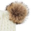 imageCC Hatsandscarf Exclusives Cable Knit Double Pom Winter Beanie HAT2055HAT23Ivorynatural Pom