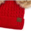 imageCC Hatsandscarf Exclusives Cable Knit Double Pom Winter Beanie HAT2055HAT23Rednatural Pom