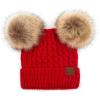 imageCC Hatsandscarf Exclusives Cable Knit Double Pom Winter Beanie HAT2055HAT23Rednatural Pom